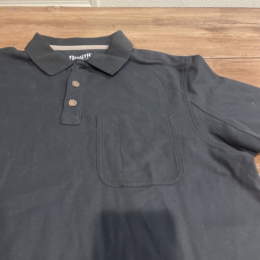 Duluth Trading Polo Shirt Mens M Blue Short Sleeve Cotton Workwear Relaxed - Picture 2 of 10